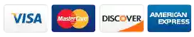 We accept Visa, MasterCard,
          Discover, and American Express credit caards.